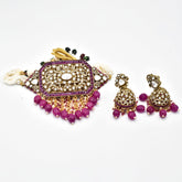 Fiza Hot Pink Antique Polki Choker Set - The Pashm